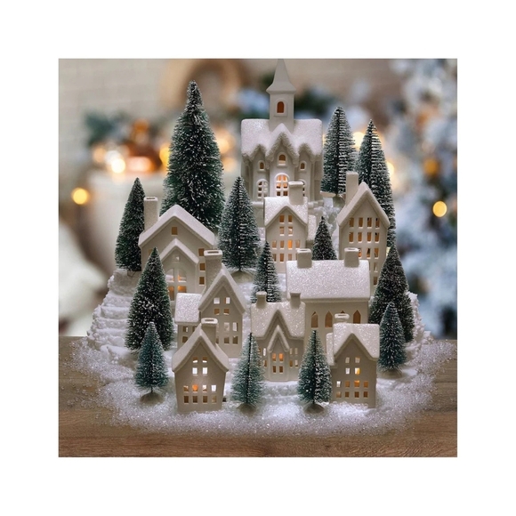 Bee & Willow Holiday Village Set - Cream and White - Picture 3 of 4